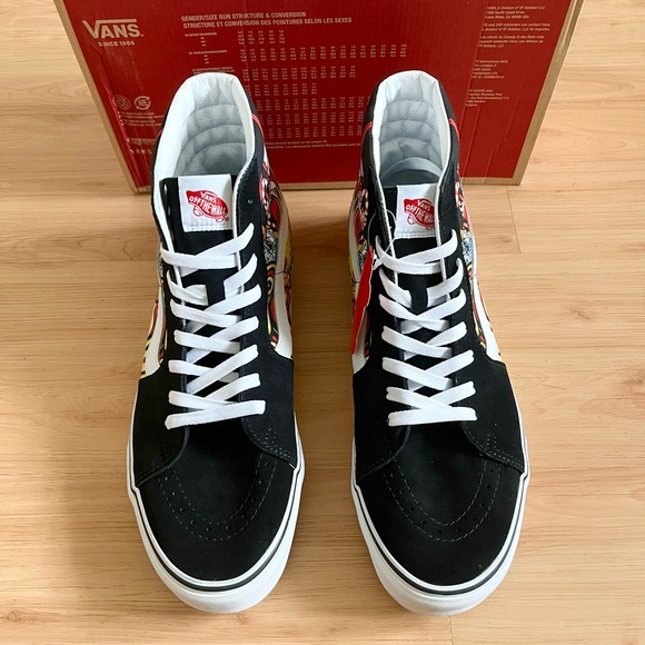 Vans Sk8-Hi Santa Flame Black Skate Shoes Mens 13.0 US - Picture 6 of 11